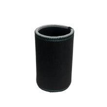 Black stubby holder flat lay