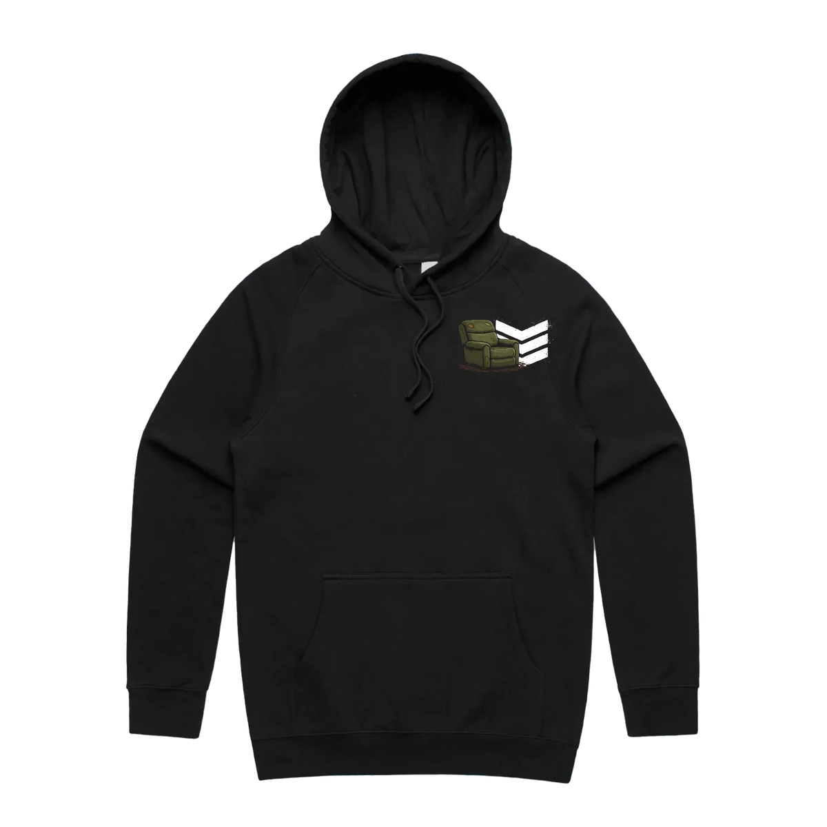 Black front flat lay