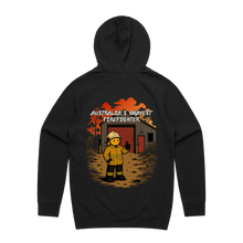 Australia's Okayest Firefighter hoodie, black back print