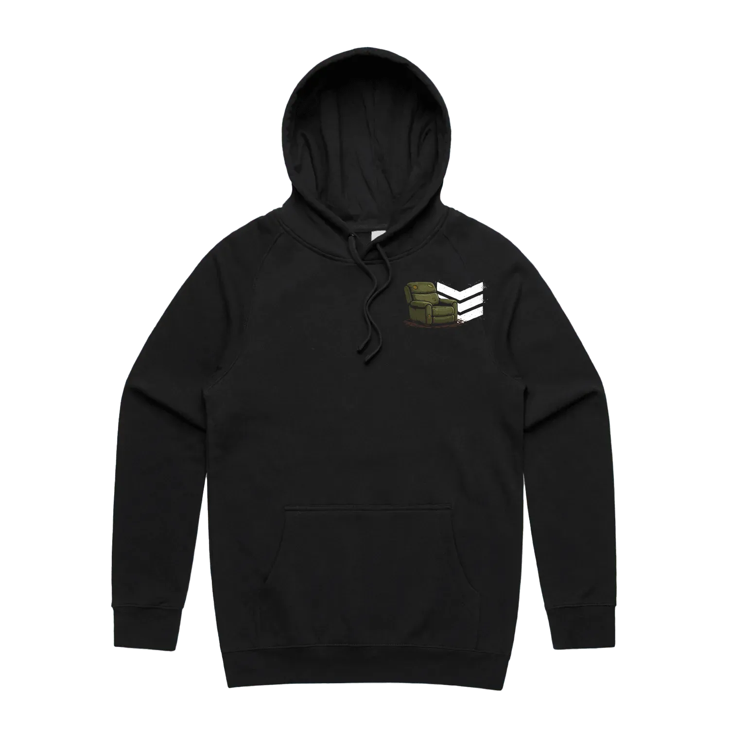 Black front flat lay