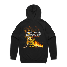Mopping up and Blacking Out hoodie, black back print
