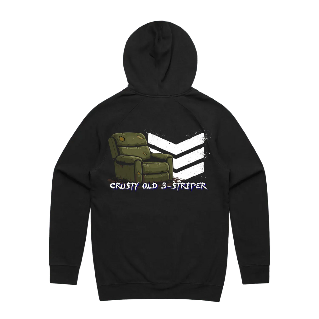 Crusty Old 3 Striper - Double Sided Hoodie