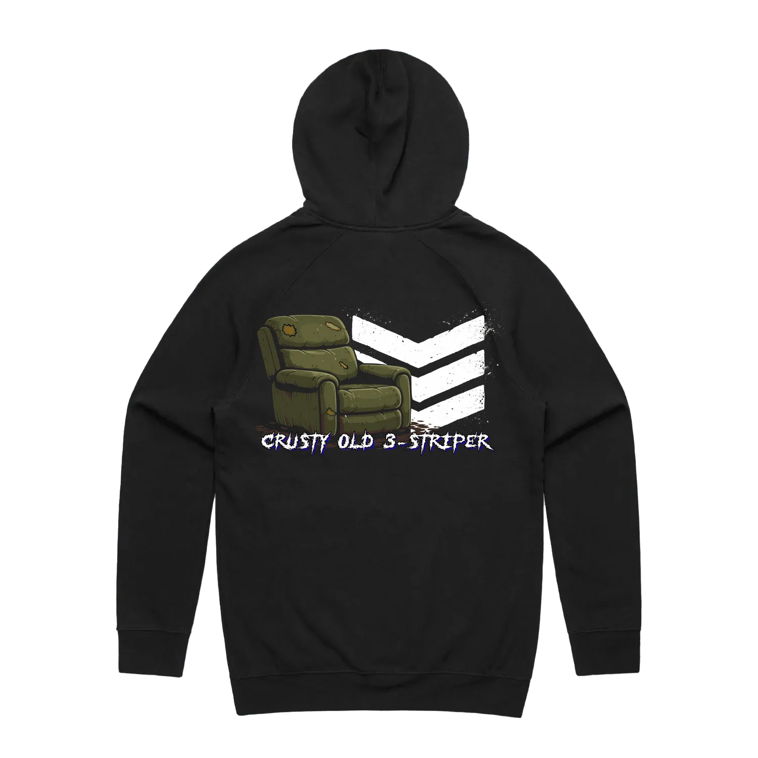 Crusty Old 3 Striper - Double Sided Hoodie