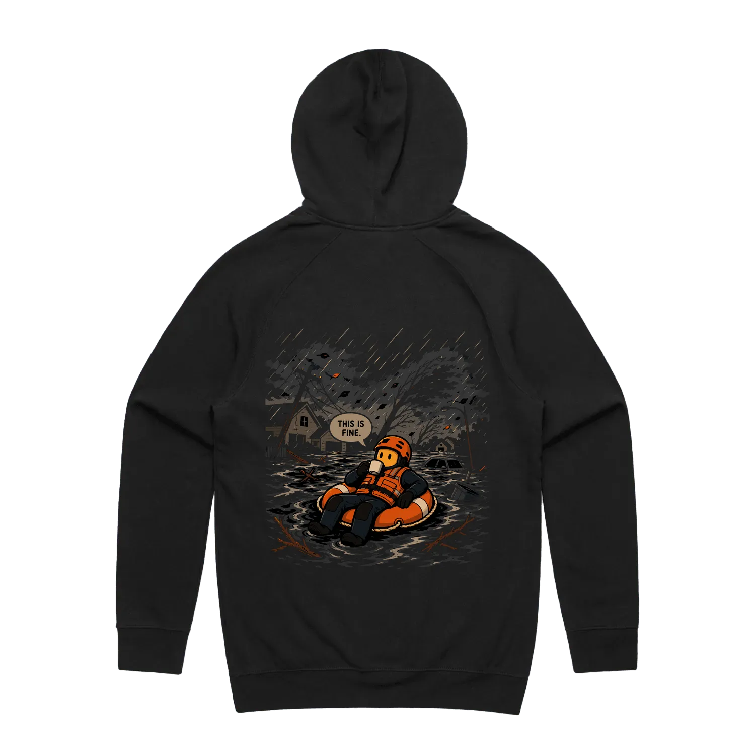 Water Rescue - This is fine - Double sided Hoodie