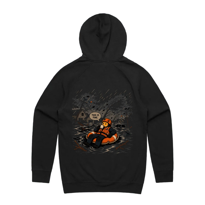 Water Rescue This is fine hoodie, black back print