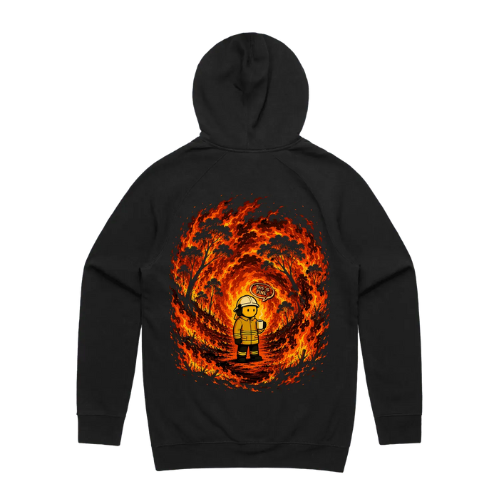 This is fine hoodie, black back print