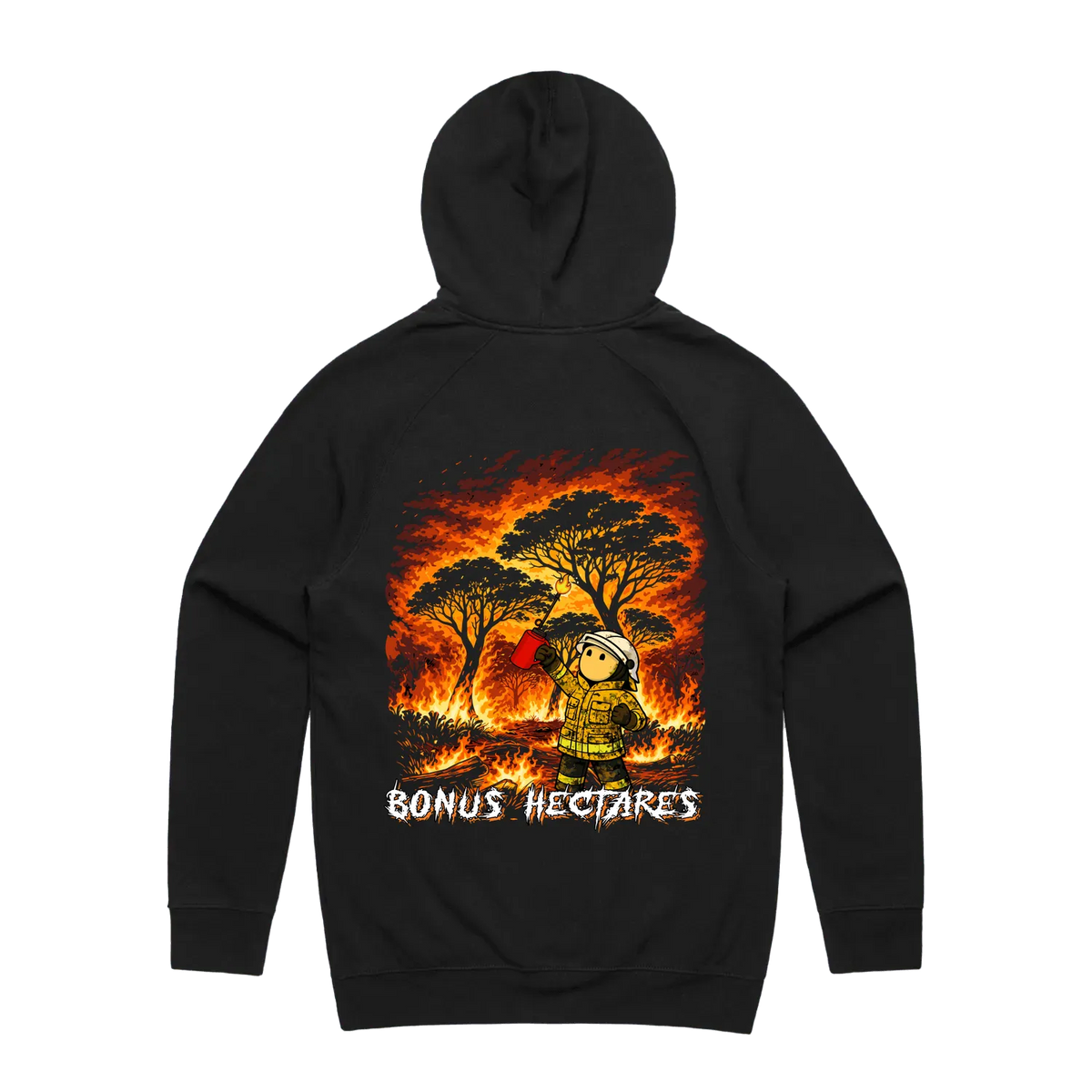 Bonus Hectares hoodie, black back print