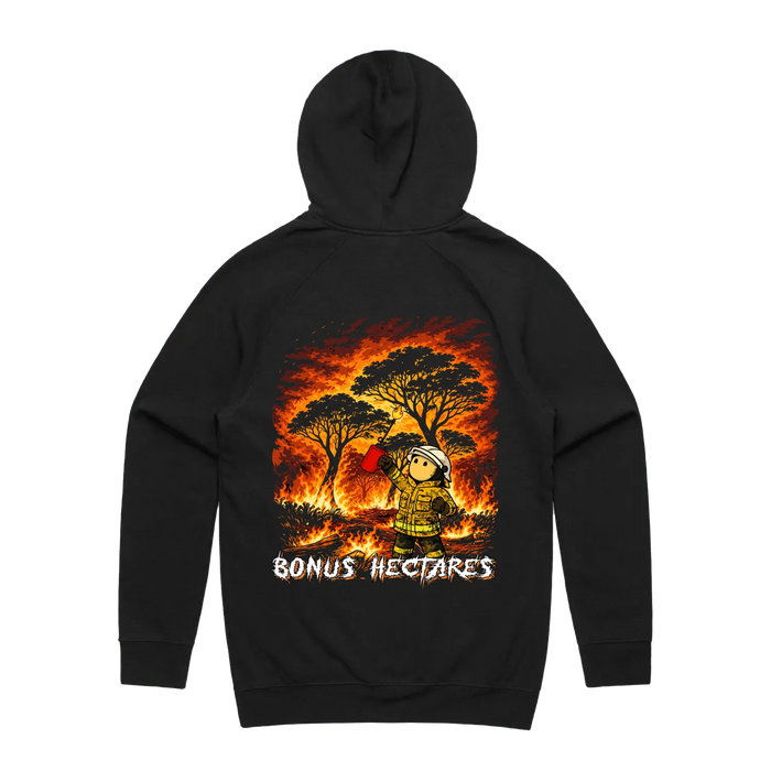 Bonus Hectares hoodie, black back print