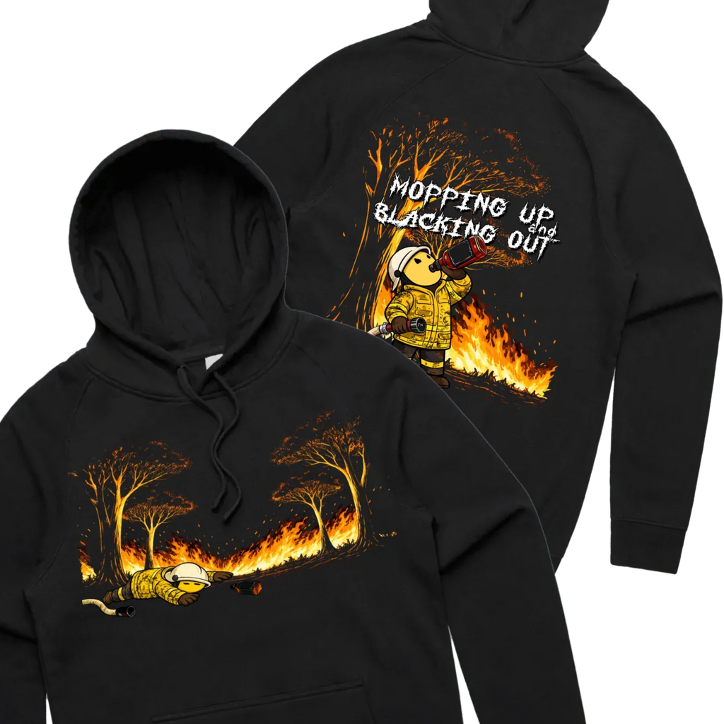 Mopping up and Blacking Out Double Sided Hoodie