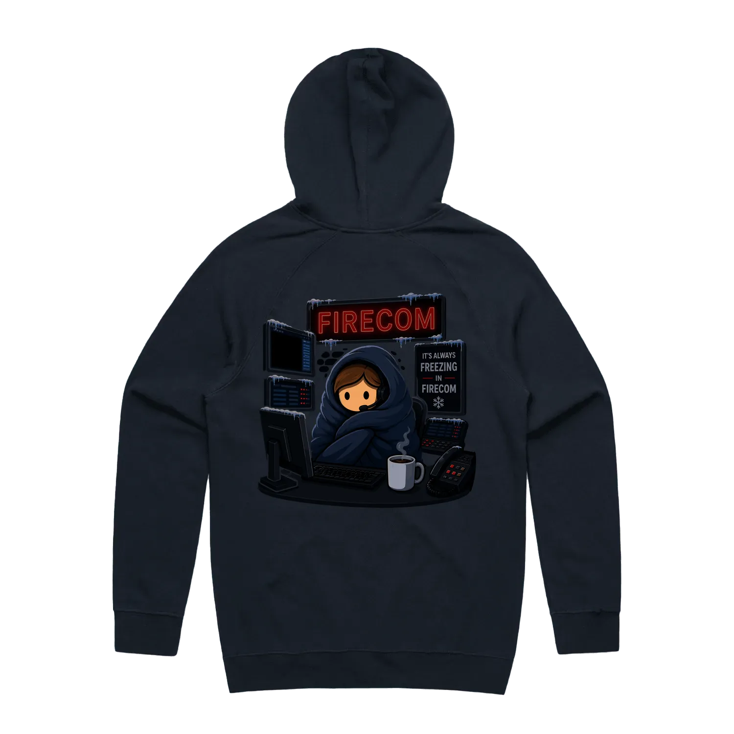 Freezing in Firecom - Double Sided Hoodie