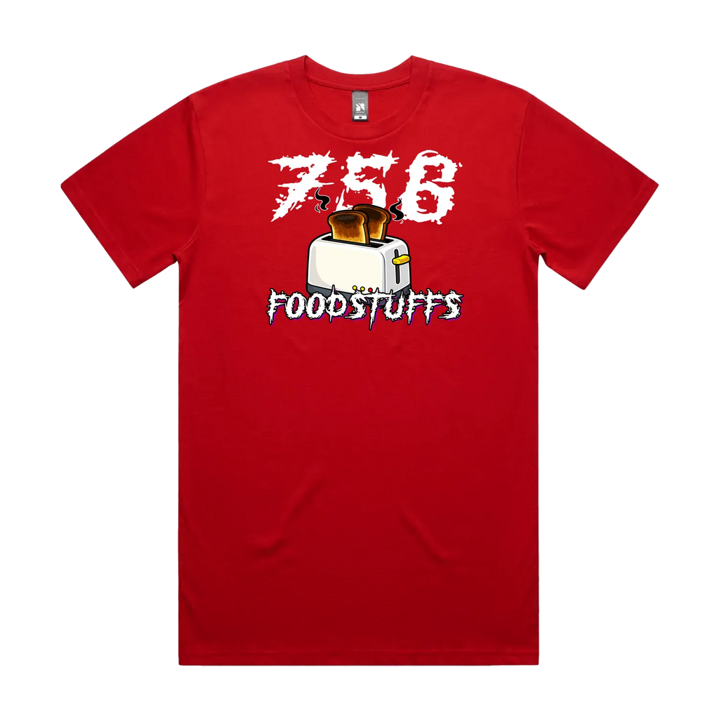 Red front flat lay
