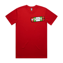 Red front flat lay