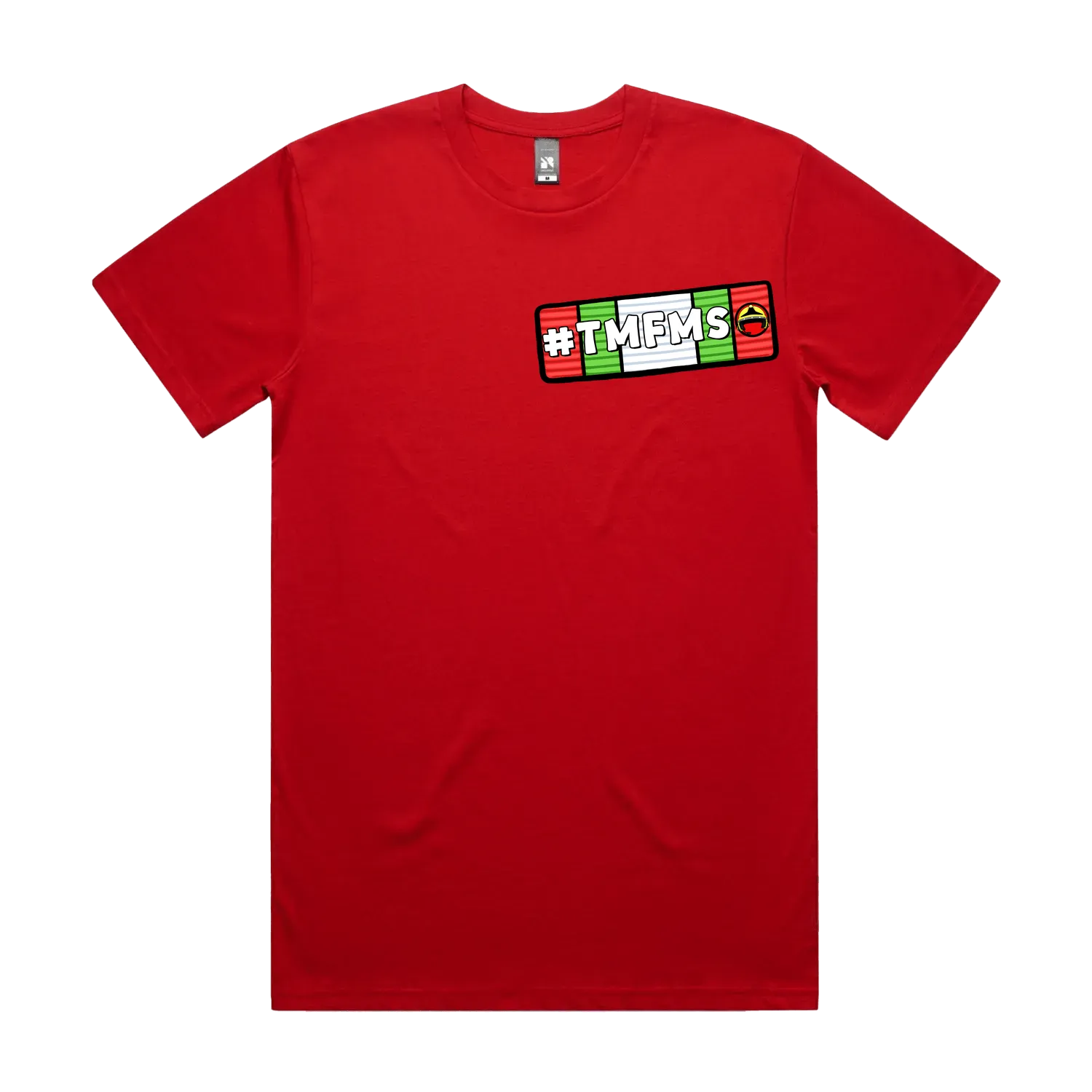 Red front flat lay